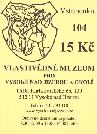 Bilet muzeum Wysokie nad Izerą