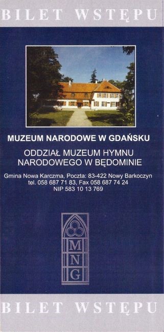 Bilet muzeum Będomin