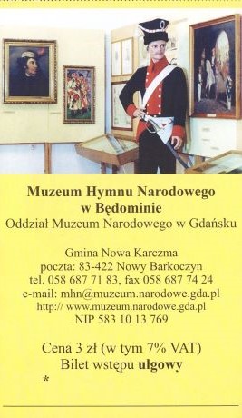Bilet muzeum Będomin