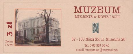 Bilet muzeum Nowa Sól