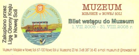 Bilet muzeum Nowa Sól