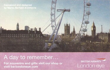 Bilet wstępu na London Eye – diabelski młyn nad Tamizą, Londyn, Wielka Brytania