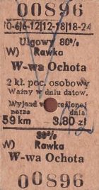 Bilet PKP Rawka - W-wa Ochota