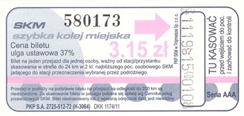 Bilet SKM 3,15