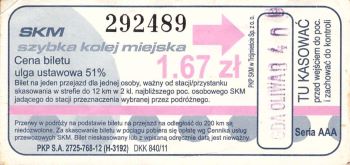 Bilet SKM 1,67